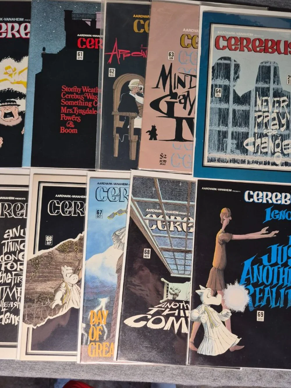 Cerebus the Aardvark Comics #60-69 Lot – Mid-1980s Dave Sim Graphic Novels  PMA